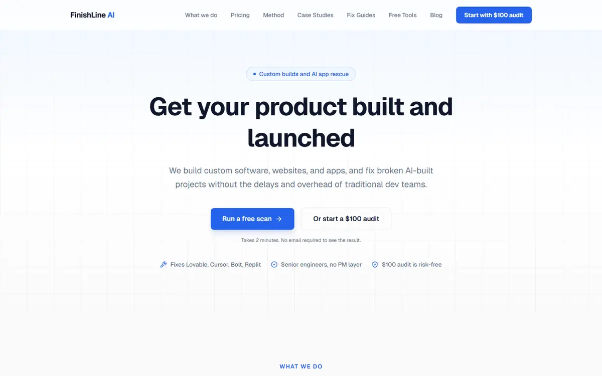 FinishLine AI website