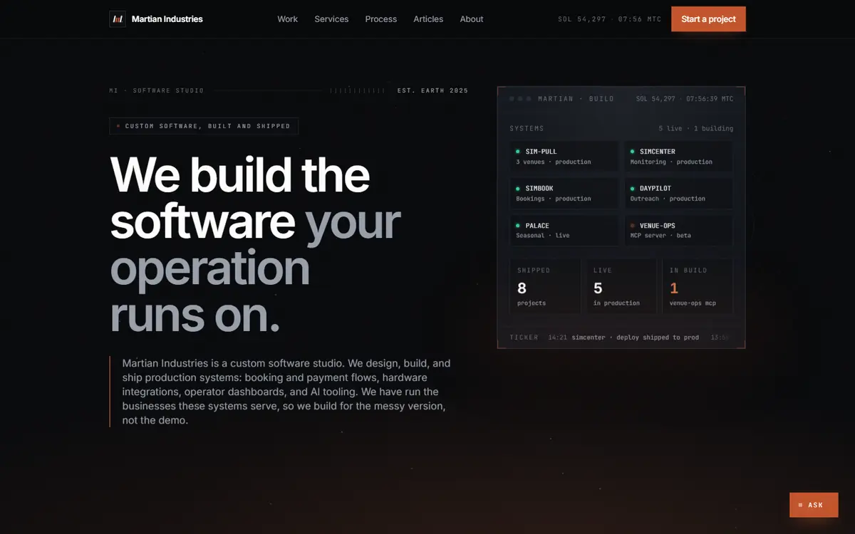 Martian Industries website