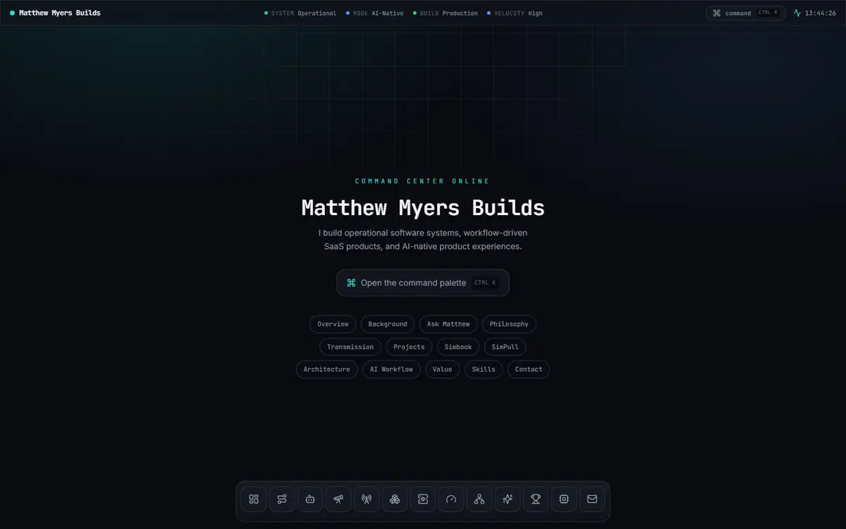 Matthew Myers Builds website