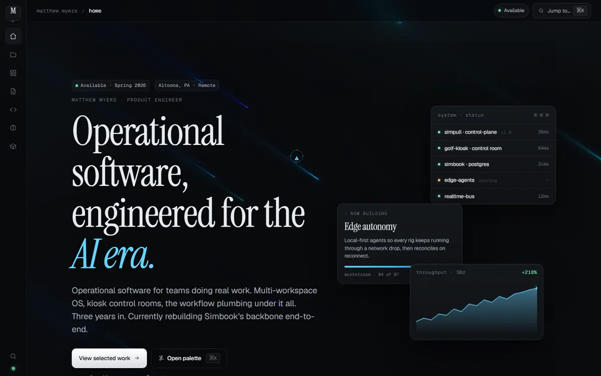 Matthew Myers, Product Engineer website